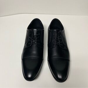 Alfani Victor Black Faux Leather Lace Up Cap Toe Dress Shoes men’s Size 12